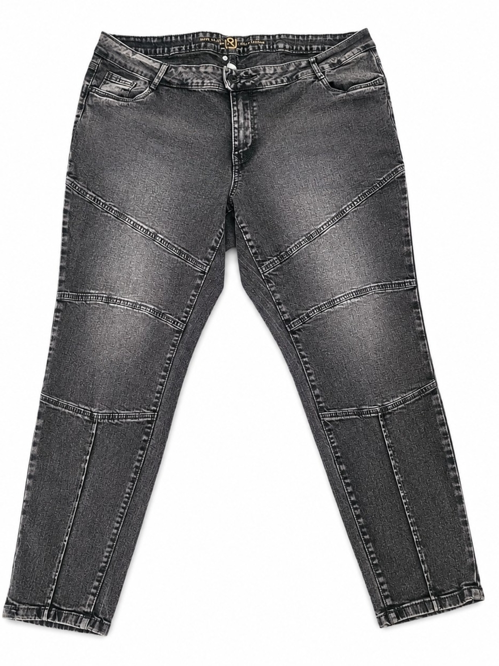 LOVE & Lore Straight Leg Jeans Y2K Black Wash Sz 20 Moto Style Mid Rise Grunge